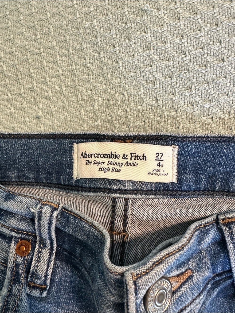Abercrombie & Fitch Light Blue Super Skinny Ankle Jeans